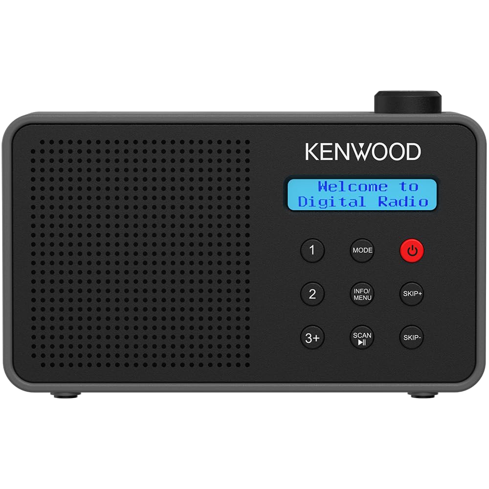 KENWOOD CR-M25DAB Radiosveglia DAB+/FM con ASA, Bluetooth 5.3, Dual Alarm, Sleep Timer, batteria Li-ion, 30 preset, jack 3,5 mm – Nero