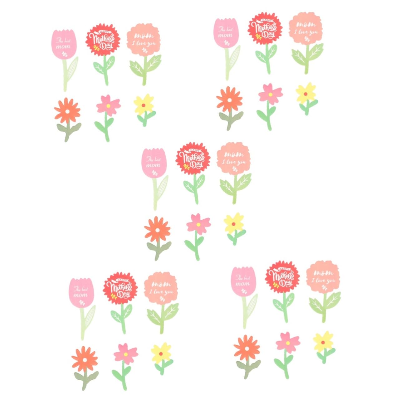 5 Sätze Torteneinsätze Zum Muttertag Saftig Mehrschichtiger Tortenaufsatz Jubiläum Kuchen Schmücken Erste Muttertags-topper Endlich Mutters Geburtstag Papier Colorful 60 Stück * 5
