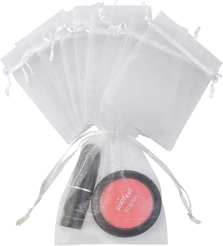Miniatura 6 de 100 bolsas de organza  Bolsa de satén con cordón para el día de la madre, día de San Valentín, Halloween, boda, recuerdos de fiesta y joyas  3.54 x