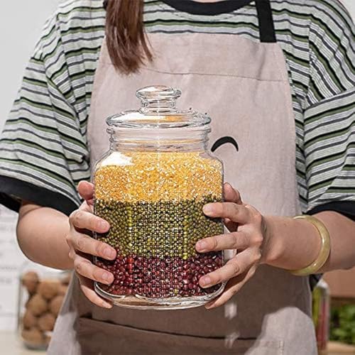 Image of 2300 ML Glass Storage Jar - Large Airtight Kitchen Container, Clear Preserve Jar for Pickles, Masala, Sugar, Cookies & Dry Food - Pack of 1, Premium Food-Safe & Leak Proof AC