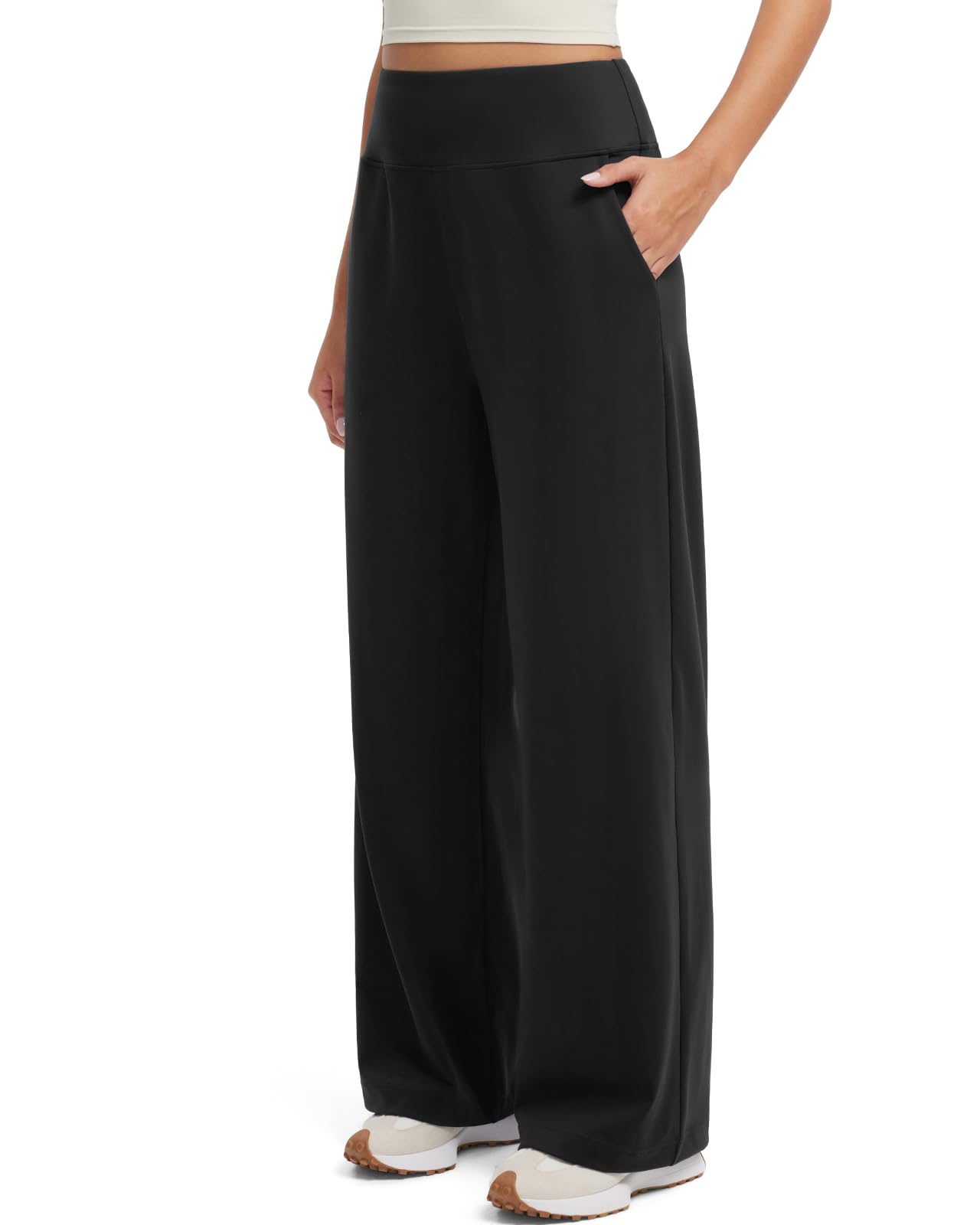 SUUKSESS Women Casual Wide Leg Pants 2025 High Waisted Lounge Work Pant with Pockets