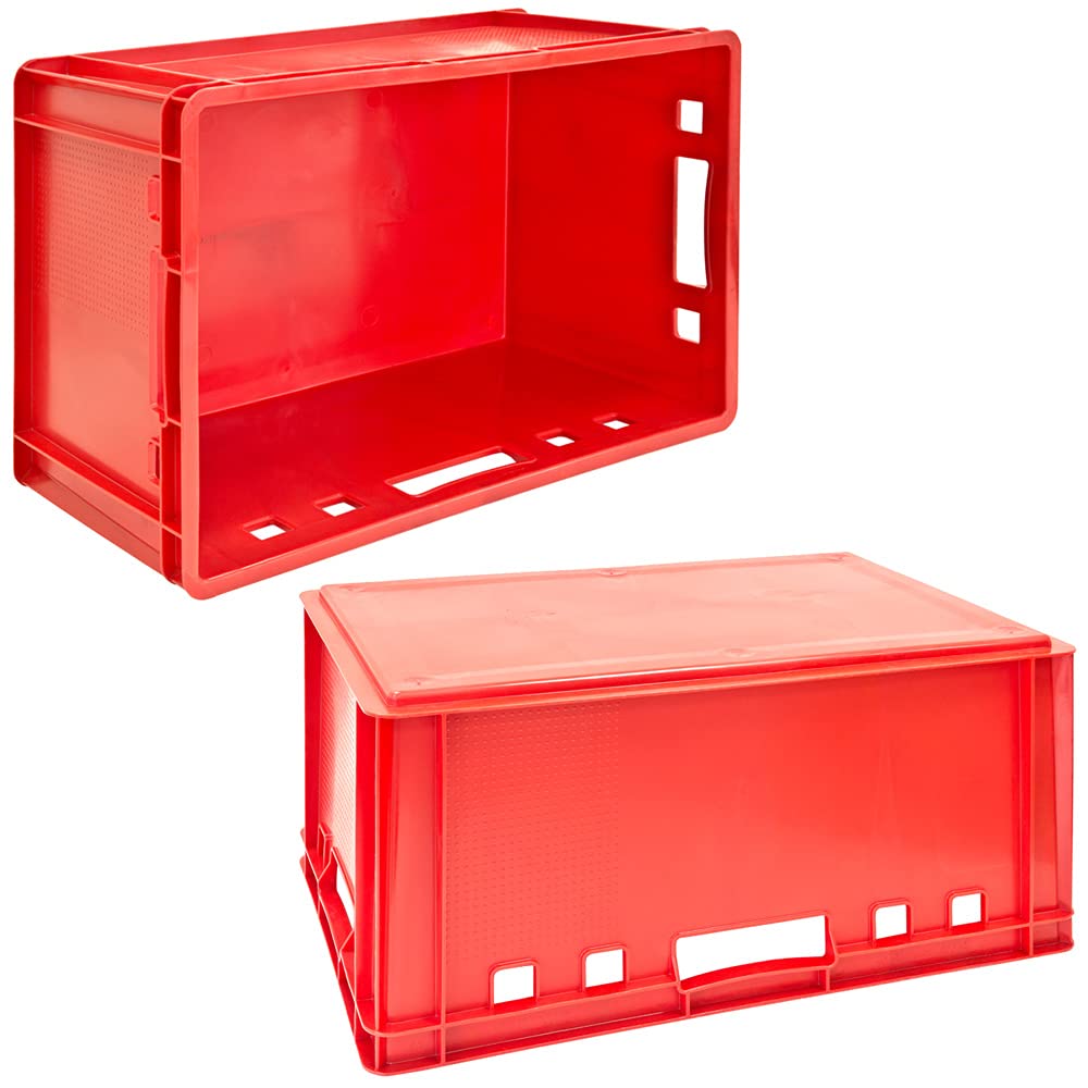 Fleischkiste E3 Fleischkiste Rot Fleischerkiste Fleischkisten Kiste Fleischkiste Eurobox Lebensmittelecht 60 x 40 Metzgerkiste Auswahl Kingpower, Anzahl:4