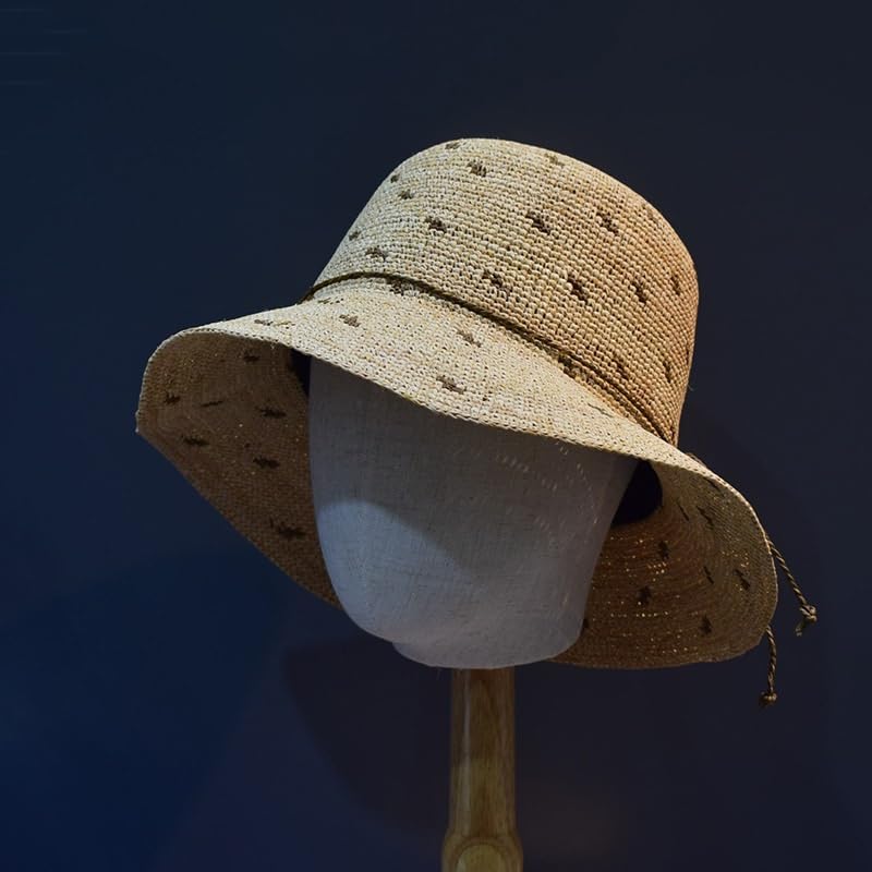 Chapeau de raphia à larges bords ZYFSHA pour le voyage et la plage, modèle E - 3