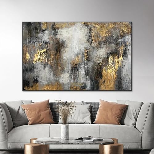 Peinture d'art abstraite moderne pour salon chic décoration murale géométrique 50x70
