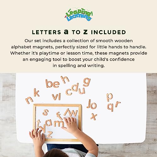 Leaping Learning Lower Case Wooden Letters Alphabet Magnets Set - Educational Toy For Toddlers - Magnetic Letters For Refrigerator & School Board thumb #1