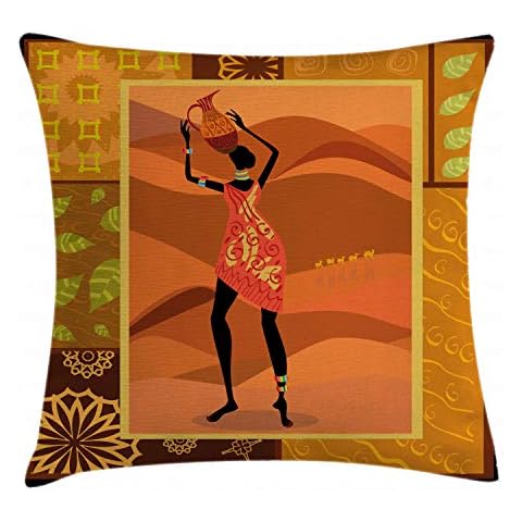 ABAKUHAUS Funda para Almohada Mujer Africana Cover