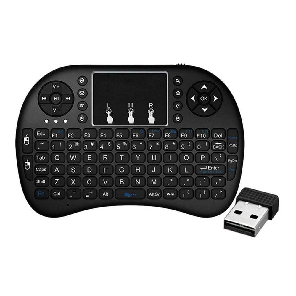 QIWA Wireless Mini Keyboard with Touchpad and LED Backlight - 3-in-1 Multifunction Remote Control for PC, Android TV, Gaming Consoles