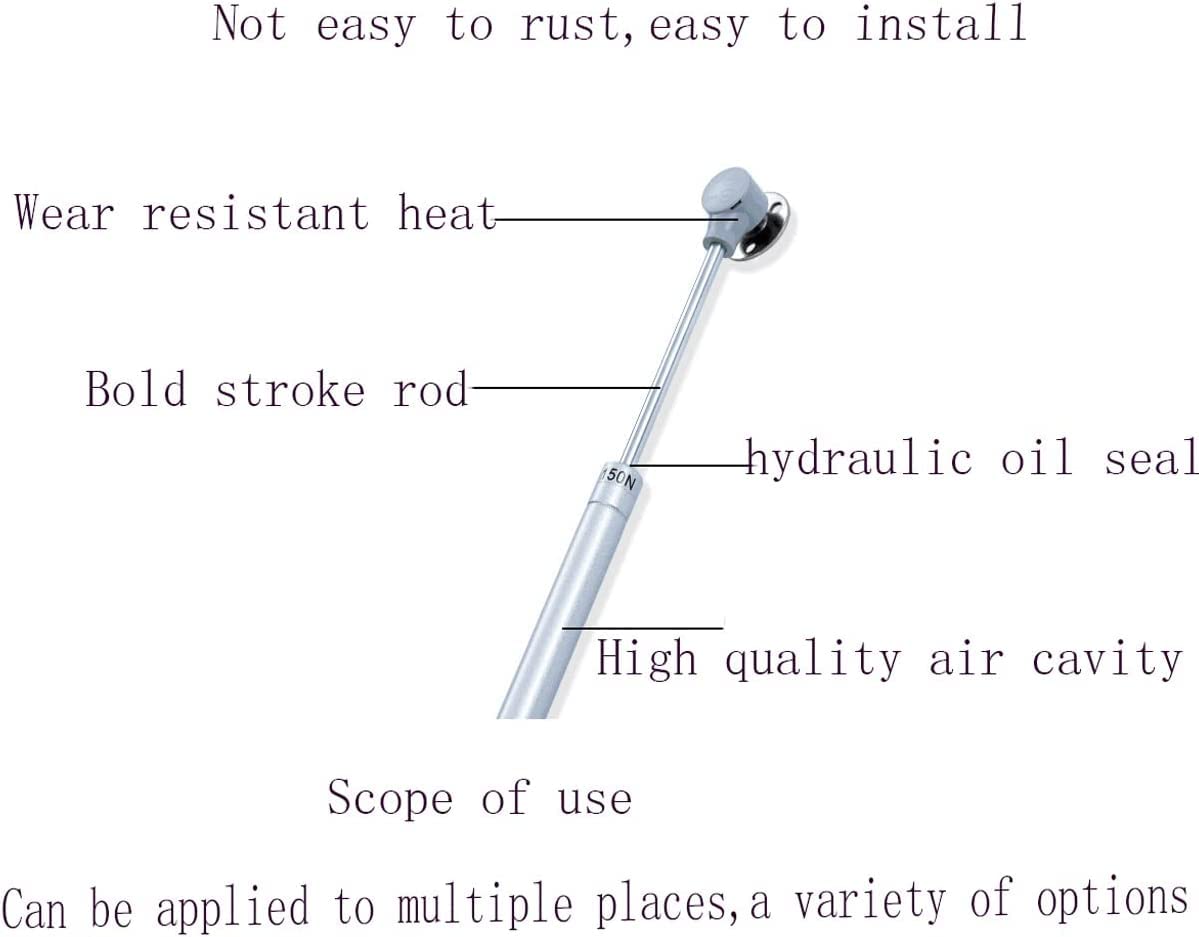 20N/4.4 lb Gas Support Cabinet Door Hinge Safety Lift Support, Soft Close Support and Cushioning Retractable Cabinet Door Rubber Head Gas Spring Support 10" Length (2 Pack)