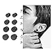 Flongo Joyería 6-12mm Pendientes hombre mujer, Non piercing negros pendientes de iman,...