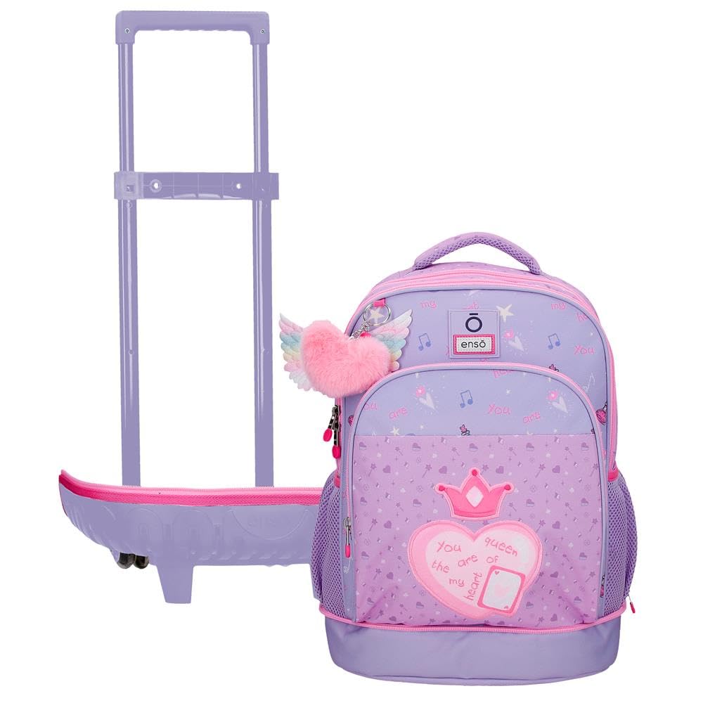 Enso Queen Of Hearts Mochila 2 ruedas Morado 33x44x21 cm Poliéster 30,49L