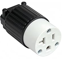 NEMA 5-20R/5-15R 2-in-1 Female Connector, Easy Assembly 20Amp 125Volt USA Canada 3-Prong Female DIY Connector,5-15C/5-20C 20A Industrial Grade Cord Replacement Socket ETL Listed 1, Black/White