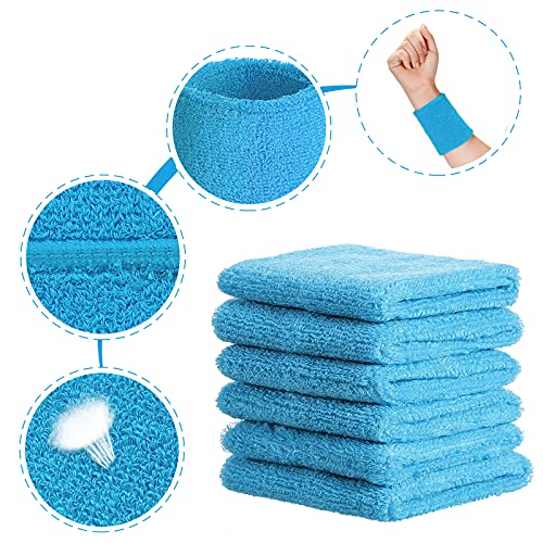 Image of Willbond Wrist Sweatbands, Sports Sweatbands for Competition, Sweat Absorbent, for Basketball, Tennis, Football, Running and Work (Pack of 6)