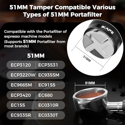 Image of 53mm Coffee Distributor & Tamper Dual Head Coffee Leveler Fits for 54mm Breville Portafilter, Adjustable Depth- Professional Espresso Hand Tampers