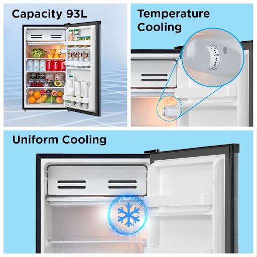 Image of Midea 93 L Direct Cool Single Door Mini Refrigerator (Mdrd142Fgf03, Bright Crystal Gray), 1 Star