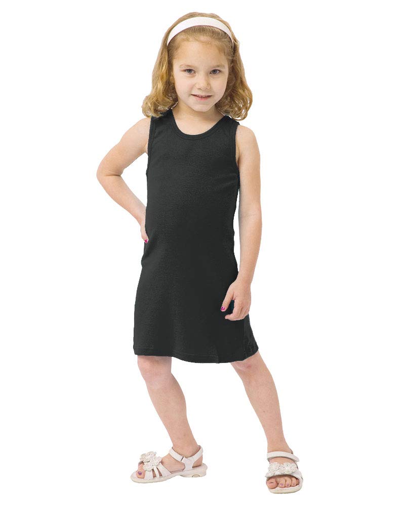 Monag Infant Girls Sleeveless Tank Dress Baby Summer Dress, Black, 6-12m
