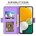 Asuwish Compatible with Samsung Galaxy A13 5G Wallet Case and Tempered Glass Screen Protector Leather Flip Credit Card Holder Cell Phone Cover for Gaxaly A13 G5 Galaxies 13A SM A136U Women Men Purple
