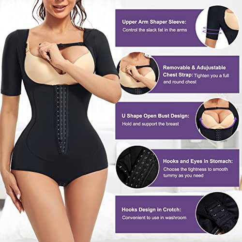 MERYOSZ Waist Trainer for Women Tummy Control Thong Bodysuit Arm Shaper Corset Fajas Shapewear Open Bust Slimming Girdles2