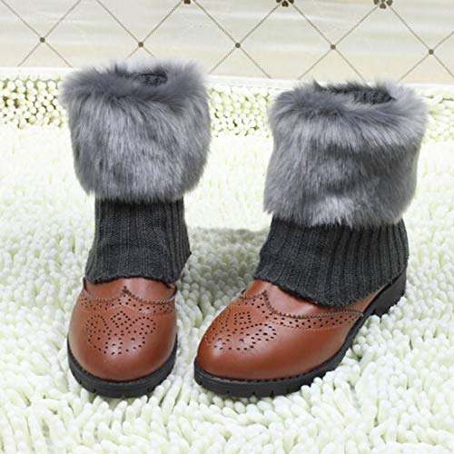 Image of Womens Fur Trim Boot Cuff Top Cover Leg Warmers