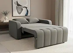 Sofa Cama Amora New 3 Lugares Suede Veludo Sofisticado (Cinza)