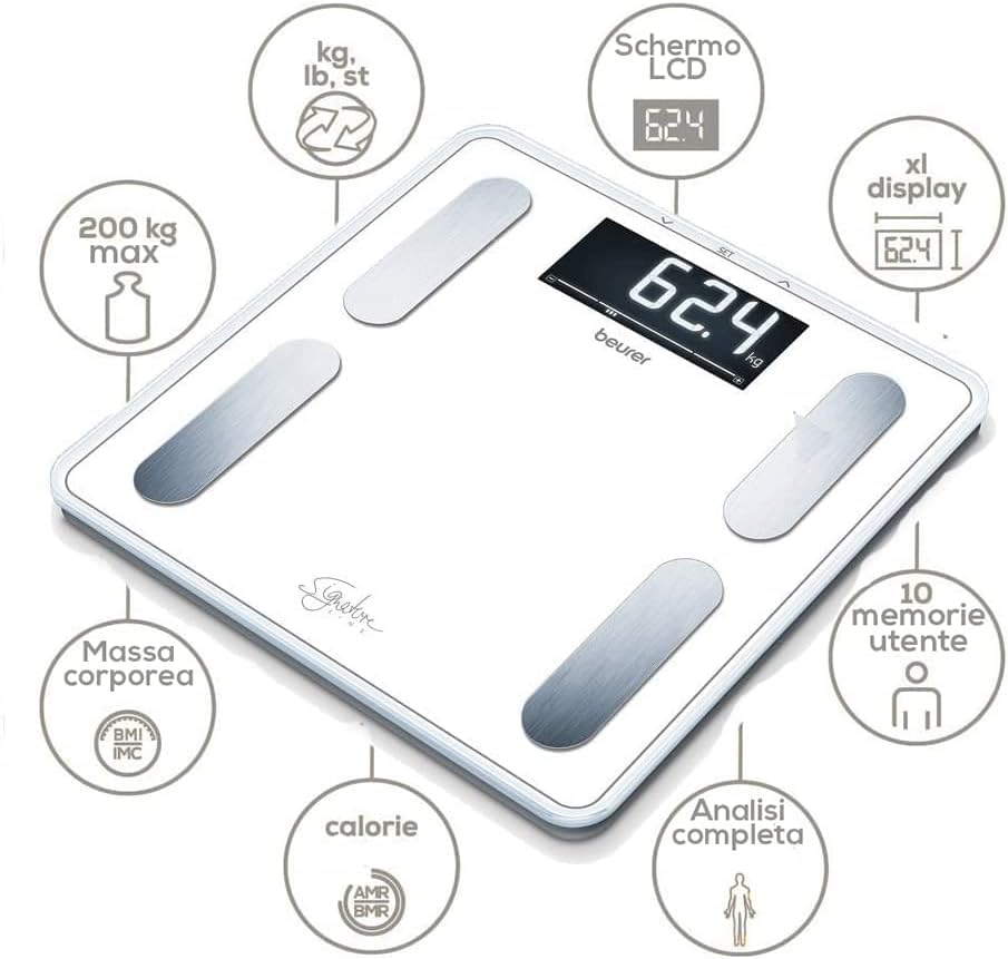 Beurer GS 405 Signature Line Bilancia per persone, digitale Portata max