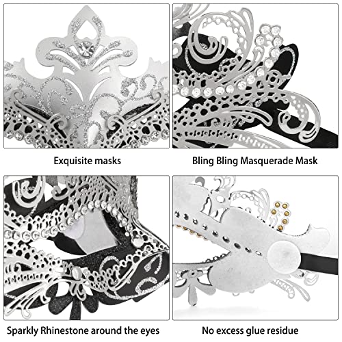 Image of Coddsmz Couple Masquerade Mask Set - Venetian & Mardi Gras Mask for Women & Men