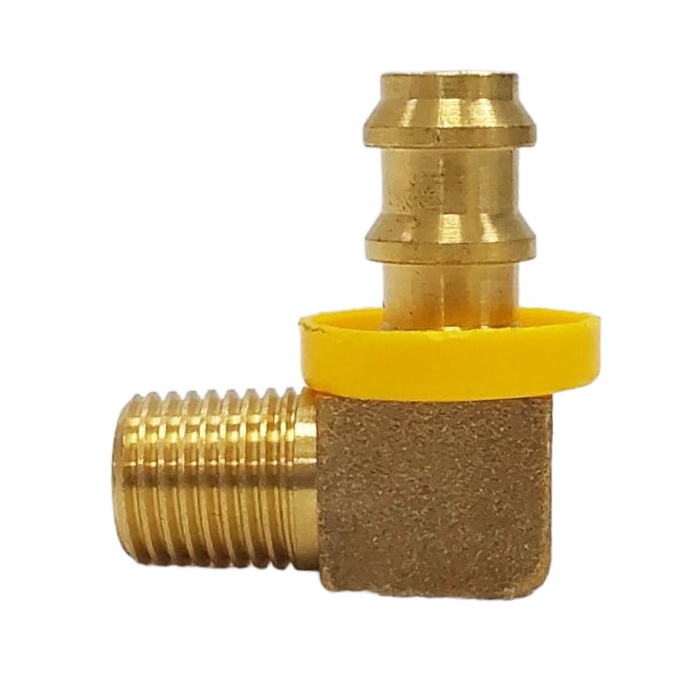 Brass Hose Barb Fitting 3/8 in. 90 Degree 1/4 in. NPT Fuel Oil Line