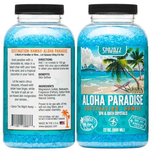 Spazazz SZCH SPZ-303 Hawaii Aloha Paradise Destination Crystals Container, 22 oz. Aromatherapy, 1.3 Pound (Pack of 1), Blue - Image 4