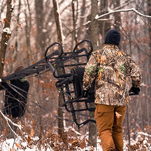 Rivers Edge® Lockdown™ 21' Wide, Towering 21' Height, Flip-Up Teartuff™ Mesh Seat, The Ultimate Shooting Rail™, Patent-Pending Ground-Level Ratcheting Technology™, Ld200 #TOP1