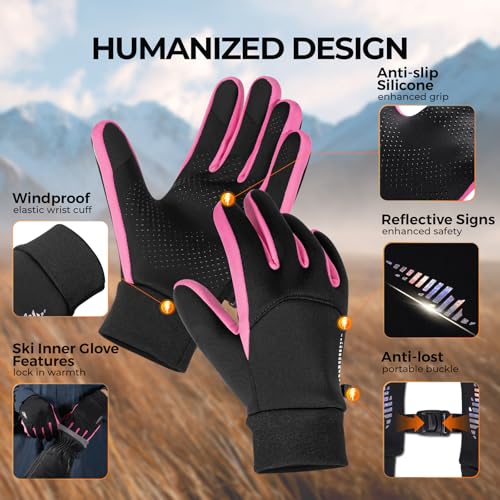 Image of rivmount Kids Warm Winter Gloves Touchscreen Water-Resistant Cycling Running Skiing in Outdoor Cold Weather for Boy Girl