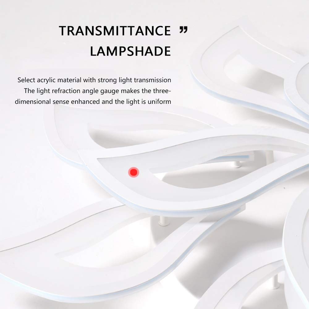 LED Blumen Deckenleuchte Moderne Wohnzimmer Deckenlampe Dimmbar Mit Fernbedienung kreatives Kronleuchter Acryl Lampenschirm Esszimmer Kinderzimmer Schlafzimmerlampe Innenbeleuchtung, 85cm