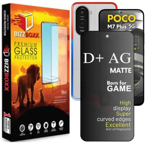 Image of D+ AG Matte Tempered Glass Screen Protector Guard Compatible With REDMI 15 5G, POCO M7 Plus 5G Anti Fingerprint Gaming Special Temper With Camera Cut (For Redmi 15-6.9 Inch)- Pack of 1