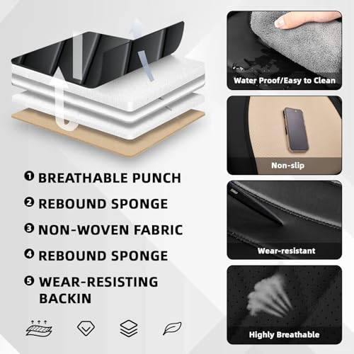 Image of Car Seat Cover Fit for Nissan 370Z 2009-2021,Compatible Airbag Non-Slip Waterproof Seat Cover,Car Seat Protector Premium Interior (Luxury 2 Seats,Black Red)