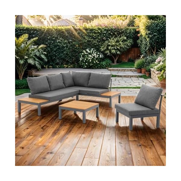 OUTLIV. Venedig Ecklounge Aluminium & Akazie Anthrazit