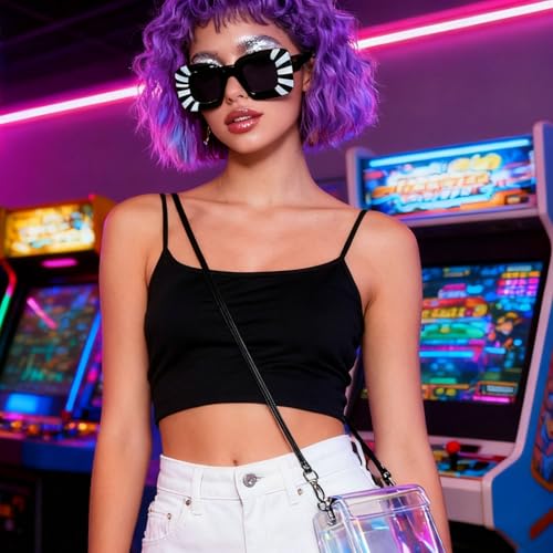 Image of laureles Fashion Cat Eye Y2K Sunglasses Women Vintage Red Yellow Blue Square Sun Glasses Men Punk Shades UV400