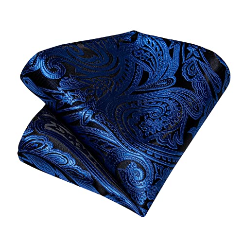 Image of DiBanGu Silk Ties for Men Necktie and Lapel Pin Brooch Set Formal Woven Paisley Plaid Striped Solid Tie Wedding Party