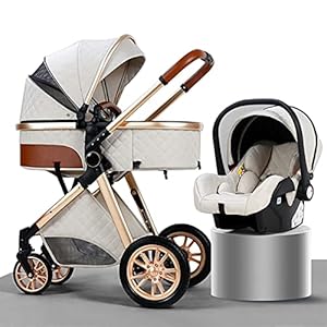 HHGO Lightweight Stroller for Toddler Travel, Pram 3 in 1 Pushchair for Newborn High Landscape Anti-Shock Baby Stroller…