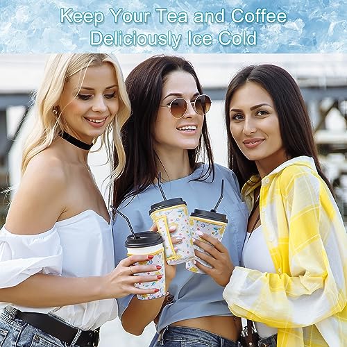 Image of 3-Piece Reusable Insulated Iced Coffee Sleeves Fits 16-32 oz cold drinks