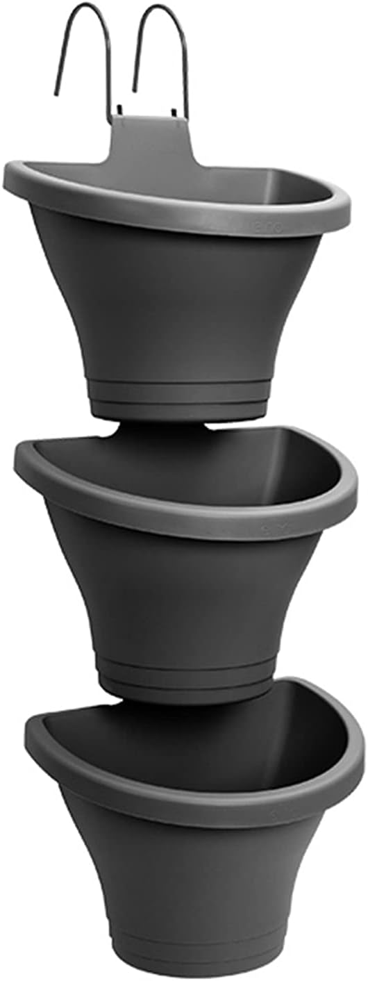 XFLOFE 3 Packs Rail Planter, 9.4in Plastic Vertical Planter Hanging