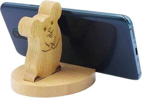 Miniatura 34 de Lindo ciervo soporte de teléfono celular Soporte de escritorio de madera para teléfono inteligente para todos los teléfonos móviles Animal teléfono