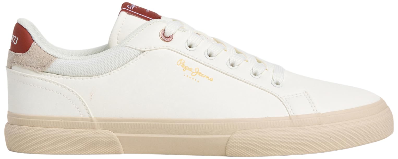 Pepe Jeans Men's Kenton Coast M Sneak, Beige (Ivory White), 9 UK