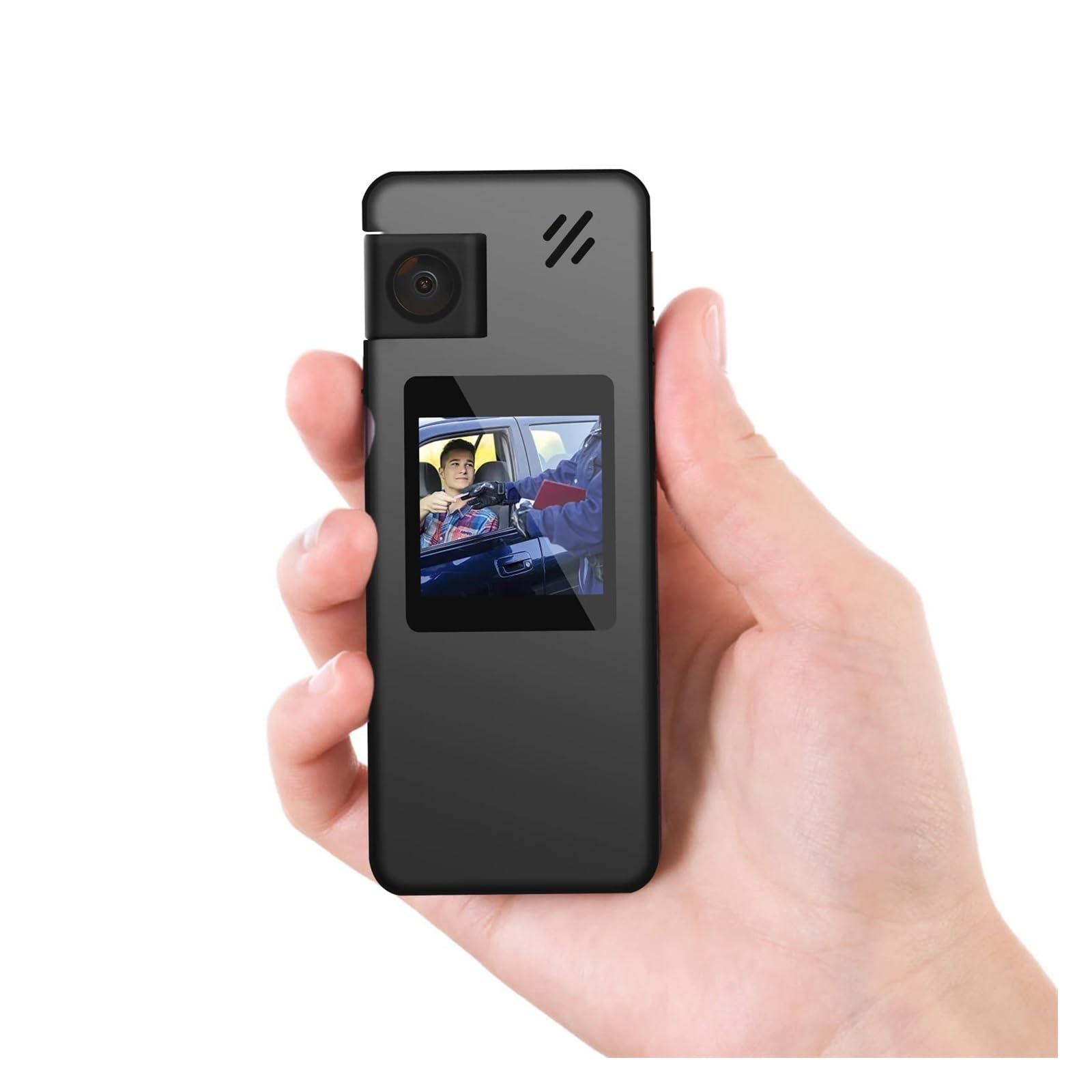 Camara Corporal, Mini cámara Corporal A32, Lente giratoria de 180 °, videocámara con detección de Movimiento, grabación de vídeo HD 1080P OTG for Montar en la Oficina(with 128GB TF Card)