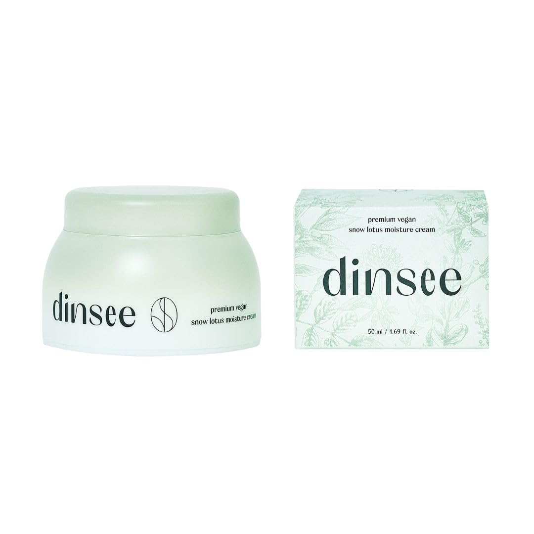 DINSEE Premium Vegan Snow Lotus Moisturizer - Lightweight Hydrating cream Strengthen Skins Moisture Barrier Anti-Aging Korean Vegan Skincare