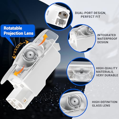 4Pcs Luces de Proyector Logo para Puerta de Auto LED miniatura 4
