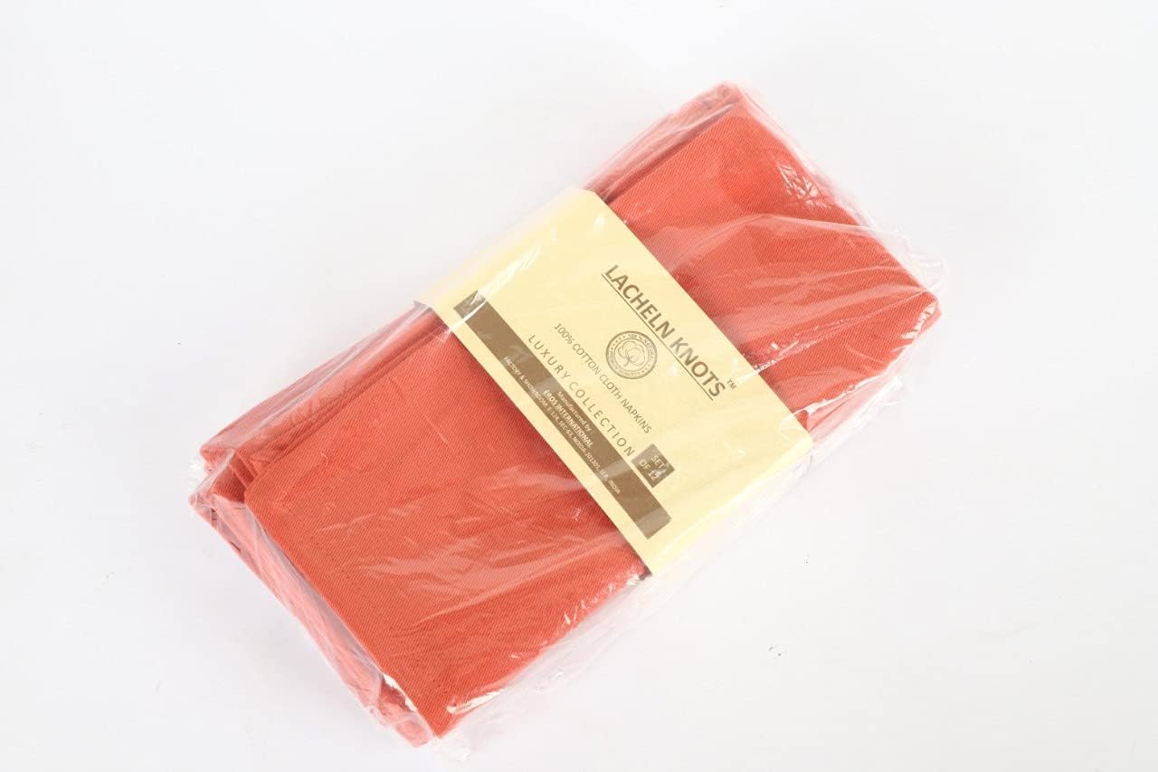 Lacheln Knots Cloth Napkins Set of 12 100% Cotton | Reusable Washable Napkins | Cloth Napkins | Wedding Napkins | Red Linen Napkins | Soft Durable | Mitered Corners 18 x18 inch (Summer Fig Red) : Everything Else