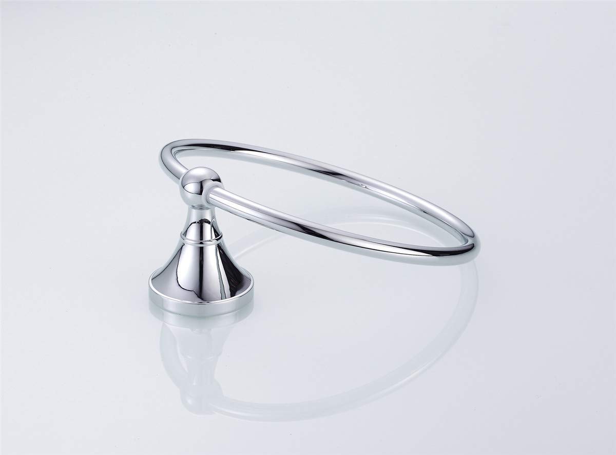 Portasciugamani Anello portasciugamani in Ottone Rotondo Appeso mensola portasciugamani Ciondolo Hardware per Bagno Accessori da Cucina a Parete, Argento