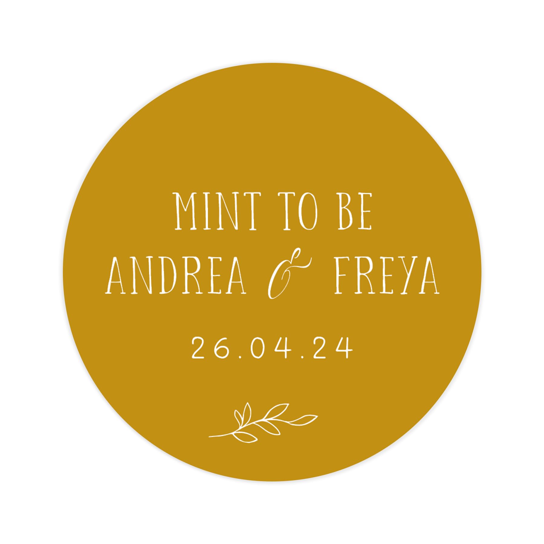Personalised mint to be wedding stickers | wedding labels | favor sticker | wedding favors thank you stickers | 35 round stickers - per sheet (Mustard)