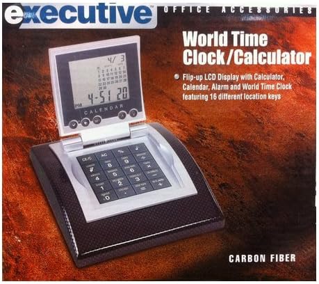 World Time Clock /Calculator- Carbon Fiber