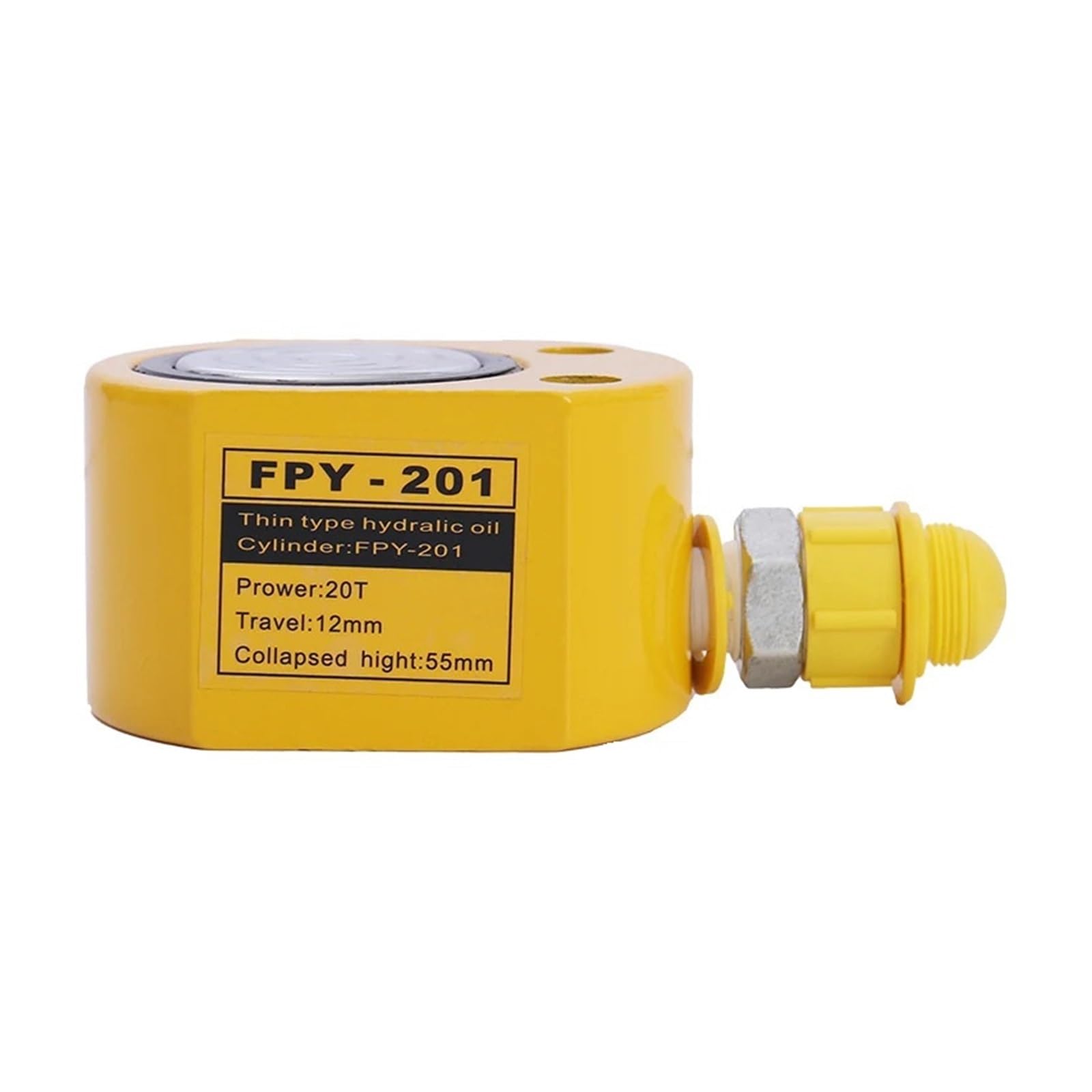 CLEUFWKO Thin Type Hydraulic Cylinder FPY-201 Hydraulic Jack with Tonnage of 20T, Work Travel of 12mm Without Pump