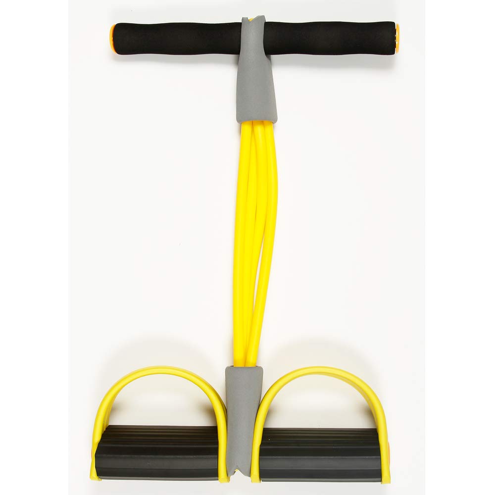 VOANZO Abdominal Fitness Rally Pedal Puller Sit-up Trainer, Latex Pull Yellow