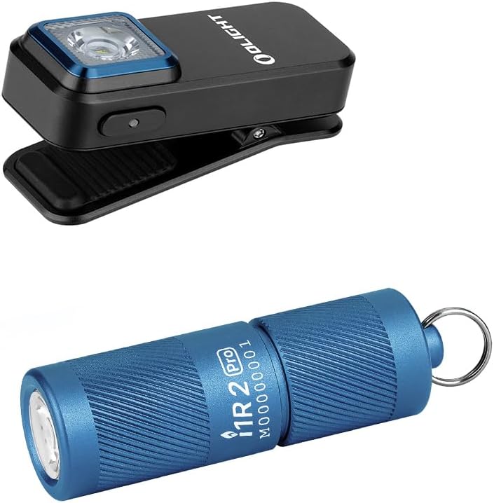 OLIGHTI1R 2 Pro Eos 180 Lumens EDC Rechargeable Keychain Flashlight Bundles with Oclip Rechargeable EDC Flashlight 300 Lumens Dual Light Sources Compact Pocket Clip Light